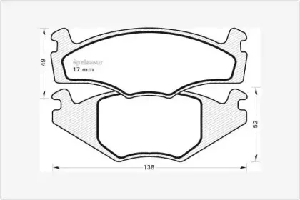 Комплект тормозных колодок, дисковый тормоз MGA купить