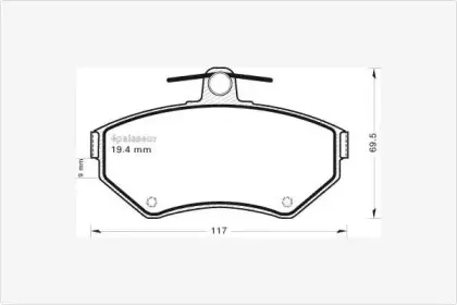 Комплект тормозных колодок, дисковый тормоз MGA купить