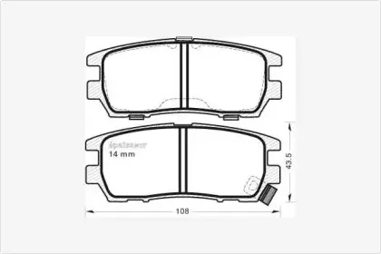 Комплект тормозных колодок, дисковый тормоз MGA купить