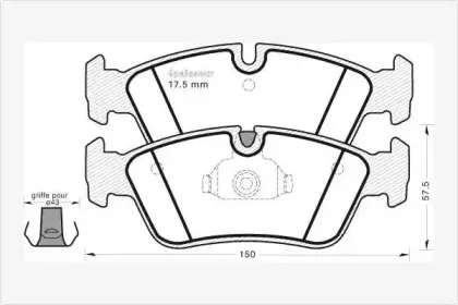 Комплект тормозных колодок, дисковый тормоз MGA купить