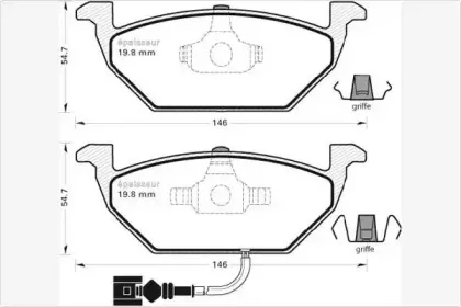 Комплект тормозных колодок, дисковый тормоз MGA купить