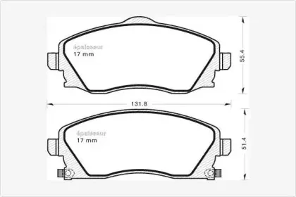 Комплект тормозных колодок, дисковый тормоз MGA купить