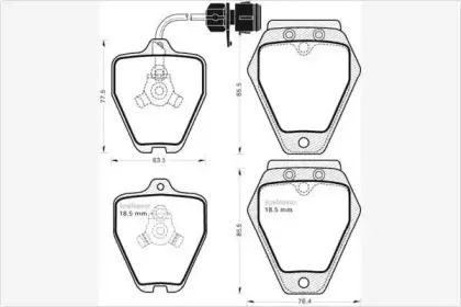 Комплект тормозных колодок, дисковый тормоз MGA купить