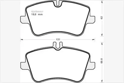 Комплект тормозных колодок, дисковый тормоз MGA купить
