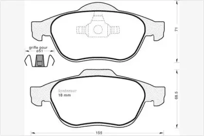 Комплект тормозных колодок, дисковый тормоз MGA купить