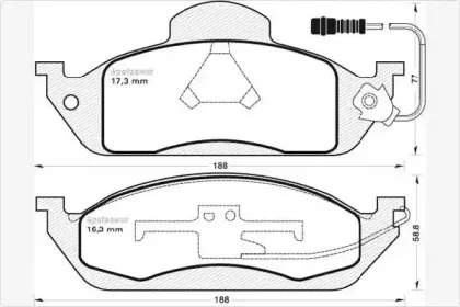 Комплект тормозных колодок, дисковый тормоз MGA купить