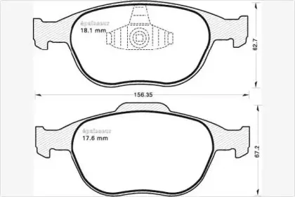 Комплект тормозных колодок, дисковый тормоз MGA купить