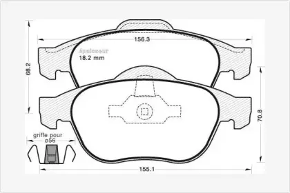 Комплект тормозных колодок, дисковый тормоз MGA купить