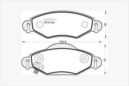 Комплект тормозных колодок, дисковый тормоз MGA купить