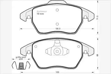 Комплект тормозных колодок, дисковый тормоз MGA купить