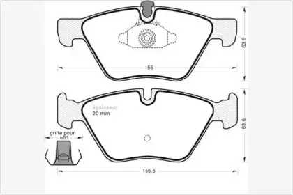 Комплект тормозных колодок, дисковый тормоз MGA купить