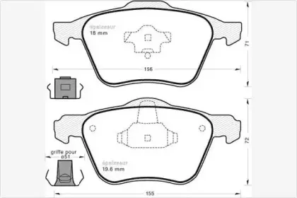 Комплект тормозных колодок, дисковый тормоз MGA купить