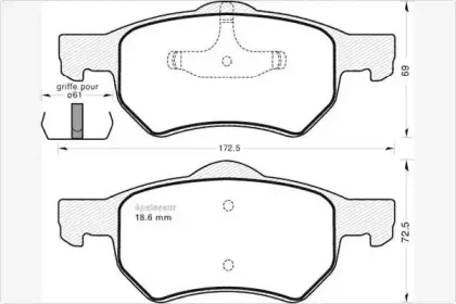 Комплект тормозных колодок, дисковый тормоз MGA купить