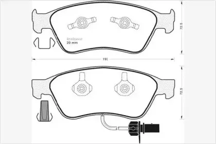 Комплект тормозных колодок, дисковый тормоз MGA купить