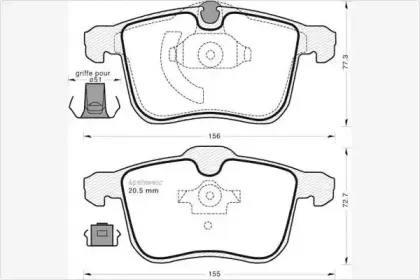Комплект тормозных колодок, дисковый тормоз MGA купить