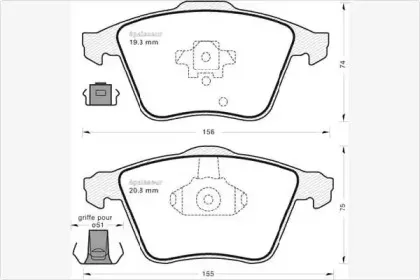 Комплект тормозных колодок, дисковый тормоз MGA купить