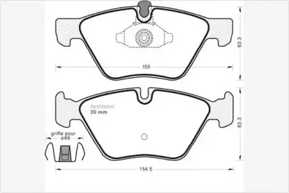 Комплект тормозных колодок, дисковый тормоз MGA купить