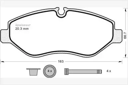 Комплект тормозных колодок, дисковый тормоз MGA купить