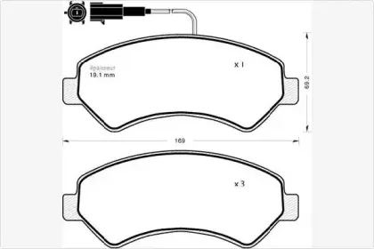 Комплект тормозных колодок, дисковый тормоз MGA купить
