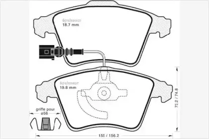 Комплект тормозных колодок, дисковый тормоз MGA купить