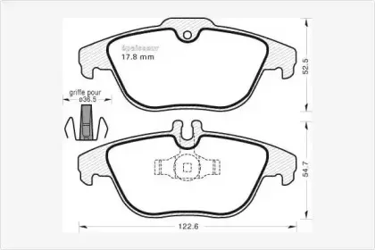 Комплект тормозных колодок, дисковый тормоз MGA купить