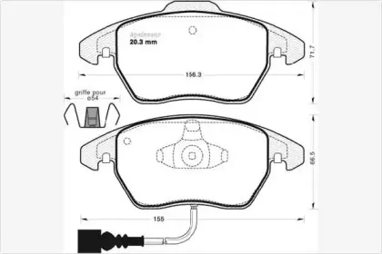 Комплект тормозных колодок, дисковый тормоз MGA купить