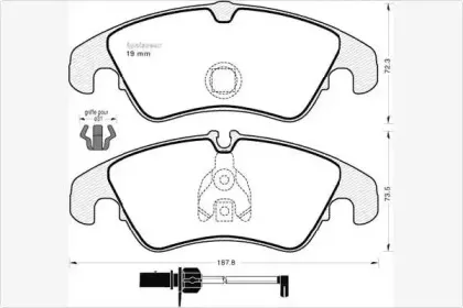 Комплект тормозных колодок, дисковый тормоз MGA купить