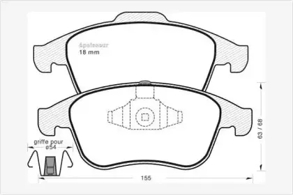 Комплект тормозных колодок, дисковый тормоз MGA купить