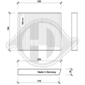 Фильтр, воздух во внутренном пространстве DIEDERICHS купить