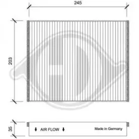 Фильтр, воздух во внутренном пространстве DIEDERICHS купить