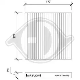 Фильтр, воздух во внутренном пространстве DIEDERICHS купить