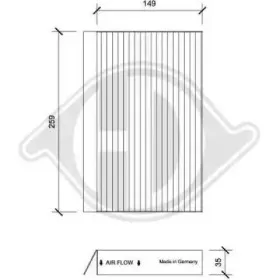 Фильтр, воздух во внутренном пространстве DIEDERICHS купить