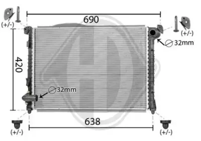 Радиатор, охлаждение двигателя DIEDERICHS купить