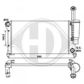 Радиатор, охлаждение двигателя DIEDERICHS купить