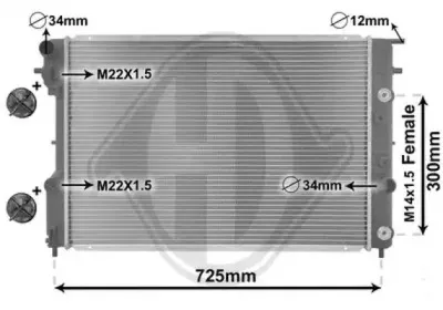 Радиатор, охлаждение двигателя DIEDERICHS купить