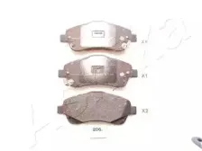 Комплект тормозных колодок, дисковый тормоз ASHIKA купить