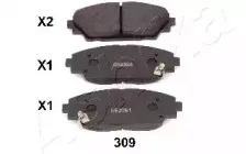 Комплект тормозных колодок, дисковый тормоз ASHIKA купить