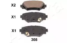 Комплект тормозных колодок, дисковый тормоз ASHIKA купить