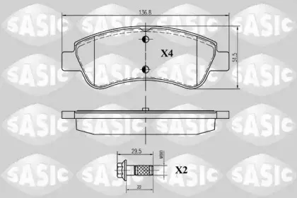 Комплект тормозных колодок, дисковый тормоз SASIC купить
