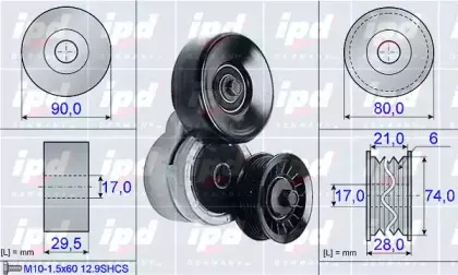 Натяжитель ремня, клиновой зубча IPD купить