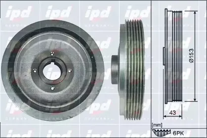 Ременный шкив, коленчатый вал IPD купить
