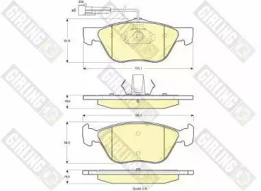 Комплект тормозных колодок, дисковый тормоз GIRLING купить
