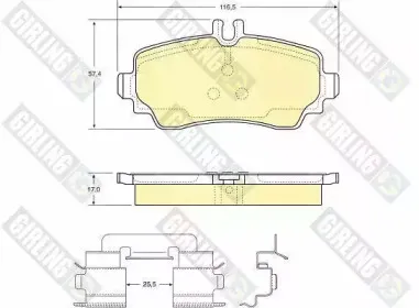 Комплект тормозных колодок, дисковый тормоз GIRLING купить