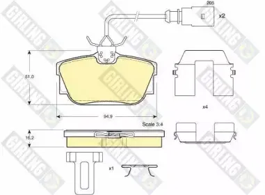 Комплект тормозных колодок, дисковый тормоз GIRLING купить
