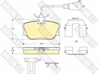 Комплект тормозных колодок, дисковый тормоз GIRLING купить