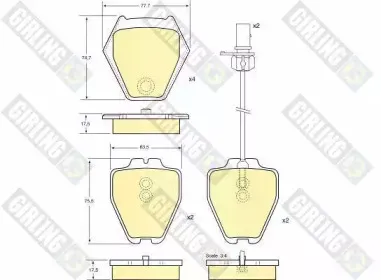 Комплект тормозных колодок, дисковый тормоз GIRLING купить