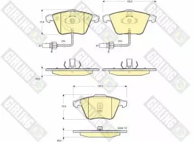 Комплект тормозных колодок, дисковый тормоз GIRLING купить