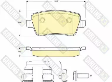 Комплект тормозных колодок, дисковый тормоз GIRLING купить
