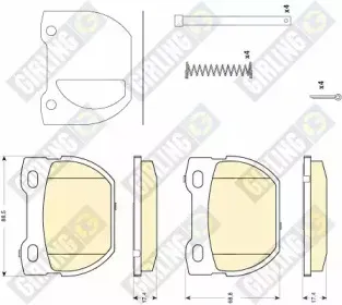 Комплект тормозных колодок, дисковый тормоз GIRLING купить