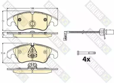 Комплект тормозных колодок, дисковый тормоз GIRLING купить